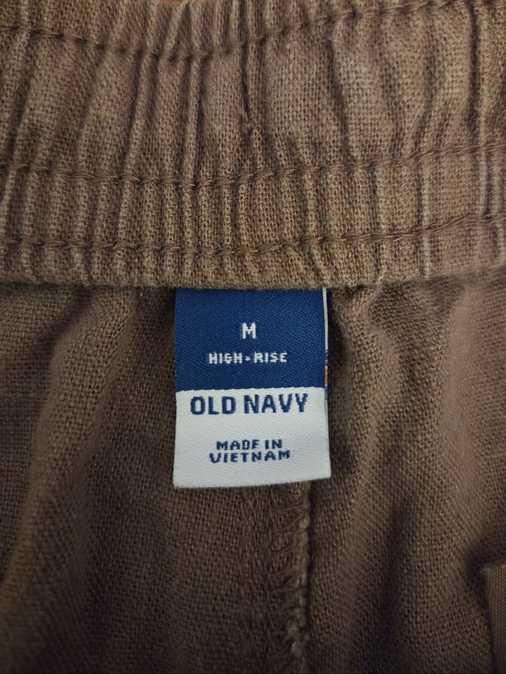 Set Of 3.  Old Navy Medium Linen Blend Shorts-Chambray Blue, Brown & Rusty Red - Picture 8 of 11